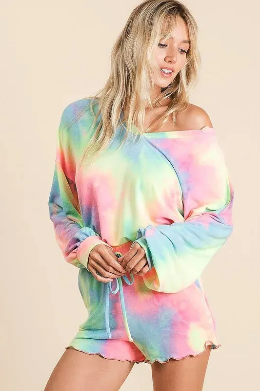BiBi Tie Dye French Terry Top and Shorts Set sold by Gigi Laurent product image thumbnail 2