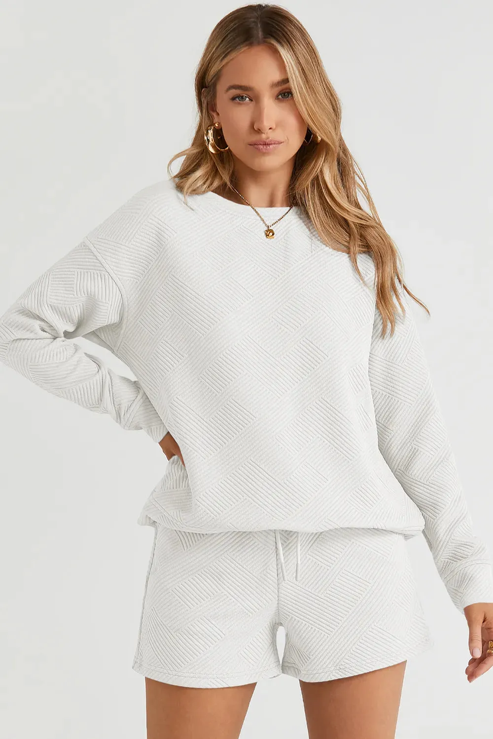 Round Neck Dropped Shoulder Top and Shorts Set sold by Gigi Laurent product image thumbnail 2