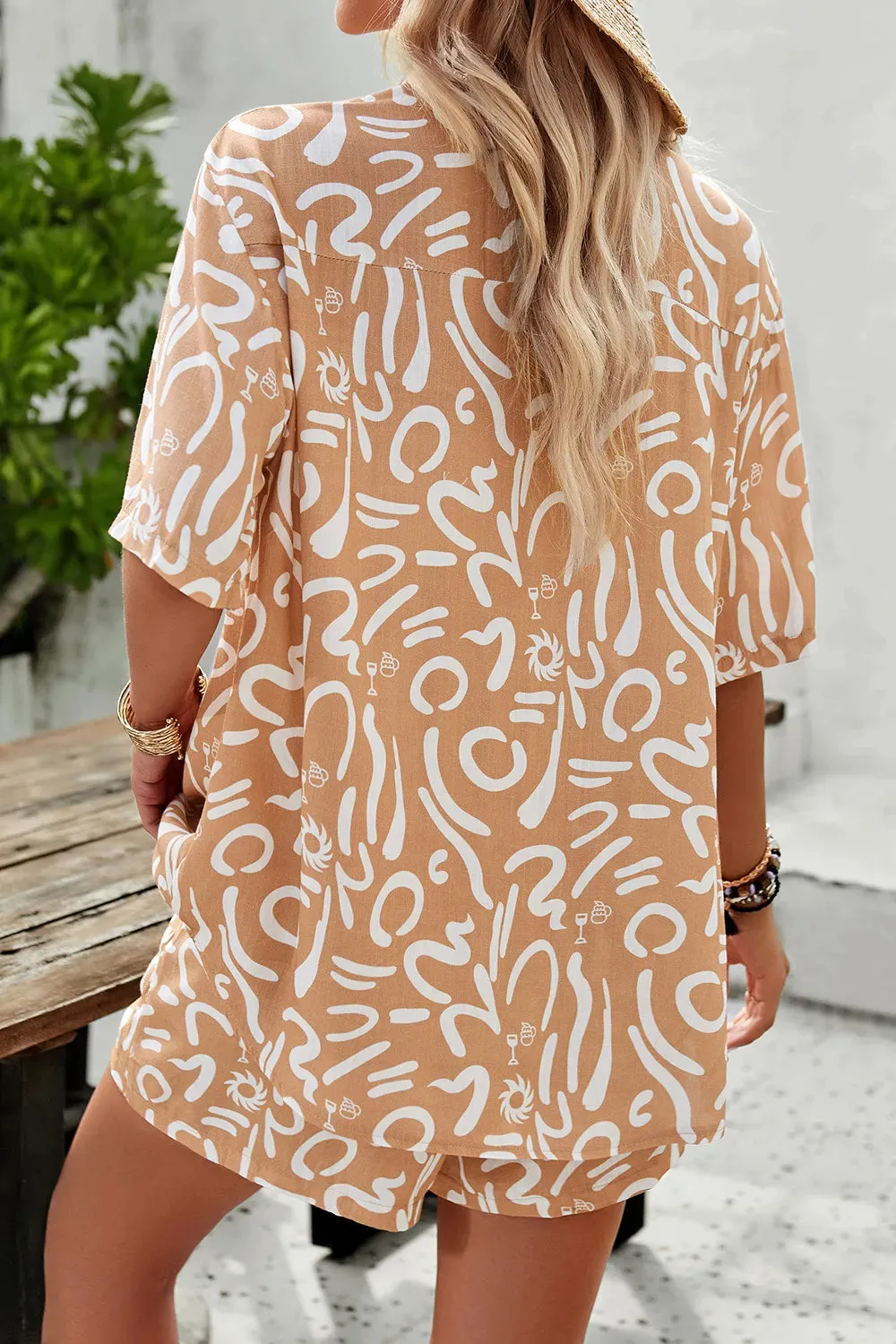 Devine Printed Button Up Shirt and Shorts Set sold by Gigi Laurent product image thumbnail 2