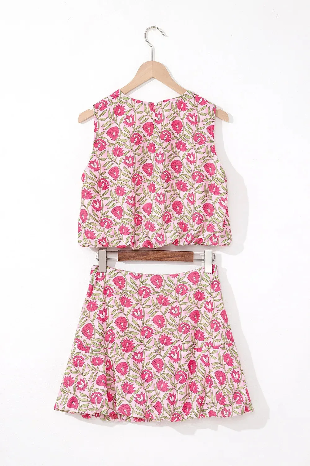 Floral Print Cropped Tank and Mini Skirt Set sold by Gigi Laurent product image thumbnail 4