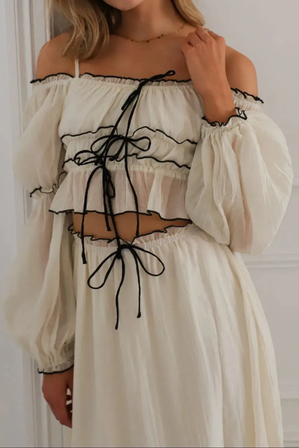 Off-Shoulder Top and Skirt Set sold by Gigi Laurent product image thumbnail 2