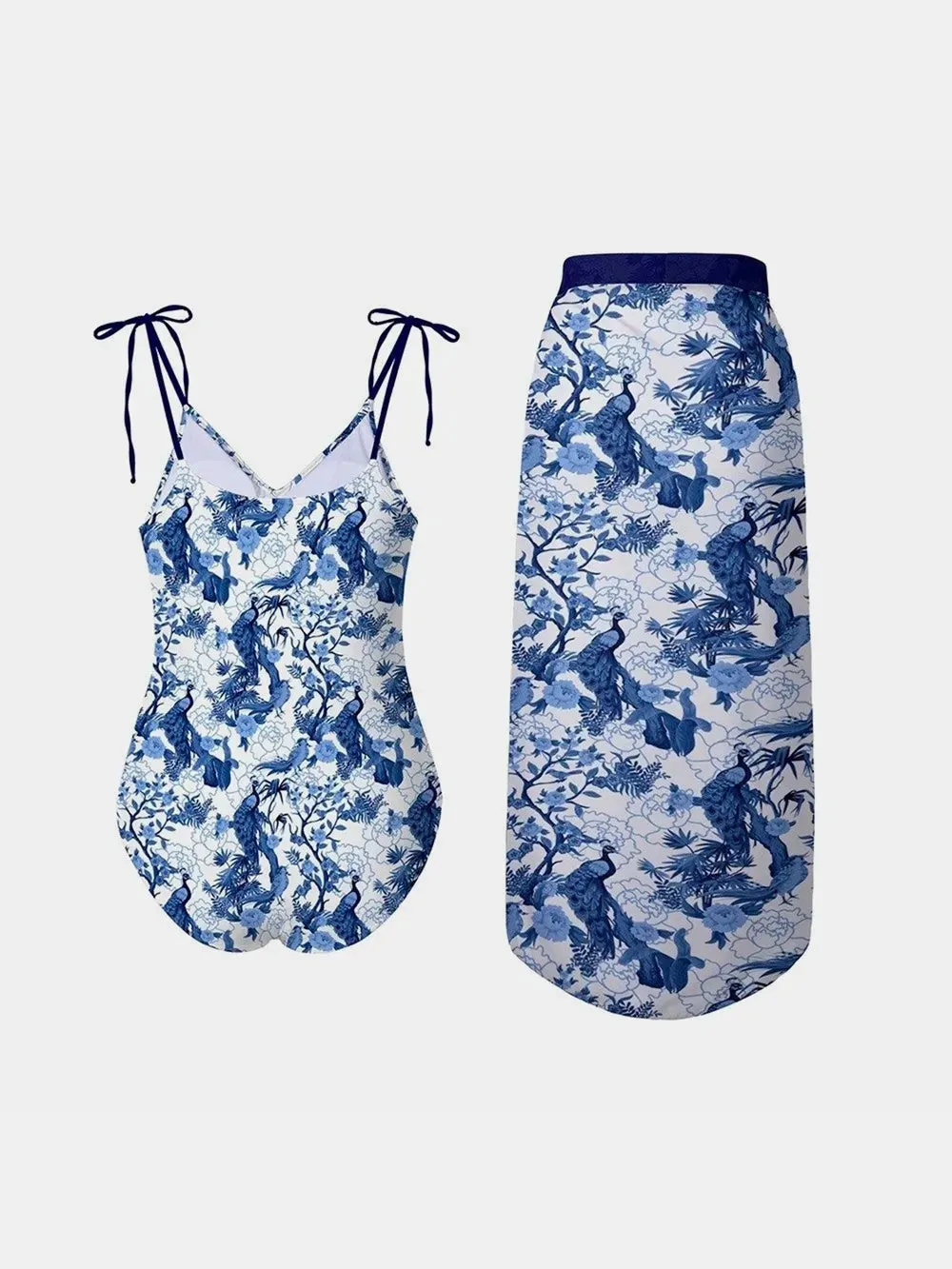 FAM-FAM Printed Tie Shoulder Swimwear and Skirt Swim Set sold by Gigi Laurent product image thumbnail 2