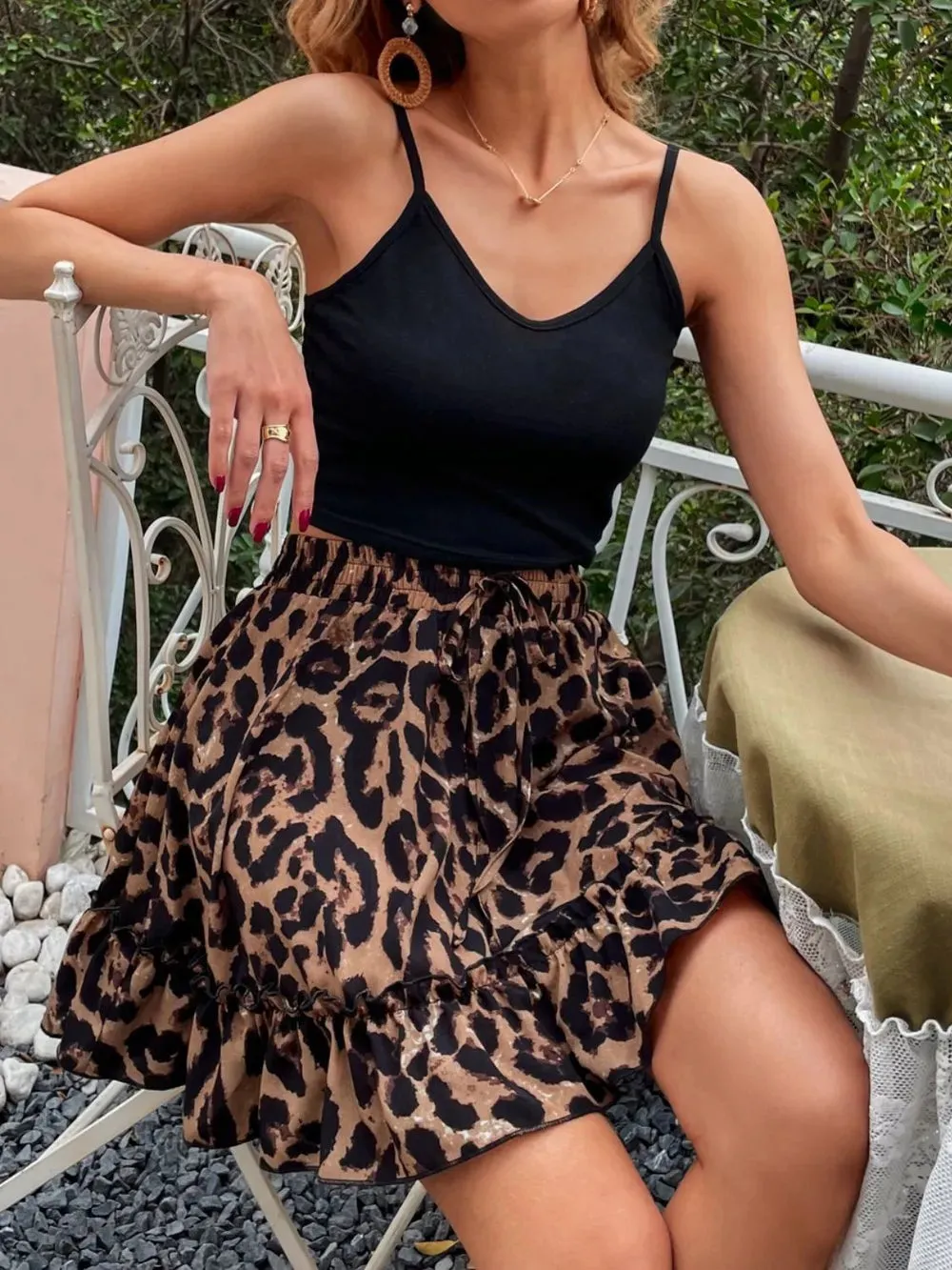V-Neck Cami and Leopard Skirt Set sold by Gigi Laurent product image thumbnail 3