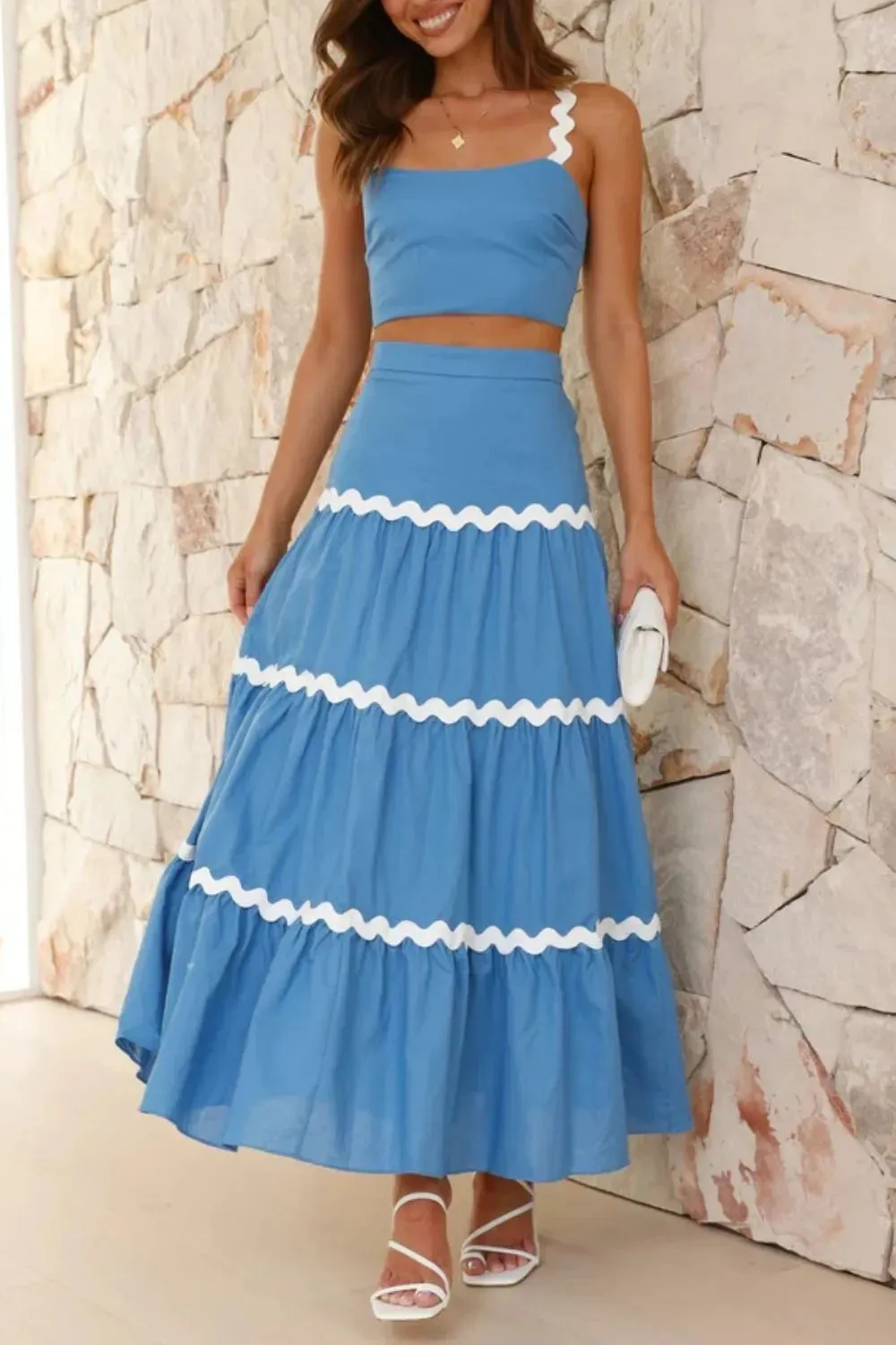 Contrast Trim Cami and Maxi Skirt Set sold by Gigi Laurent product image thumbnail 4