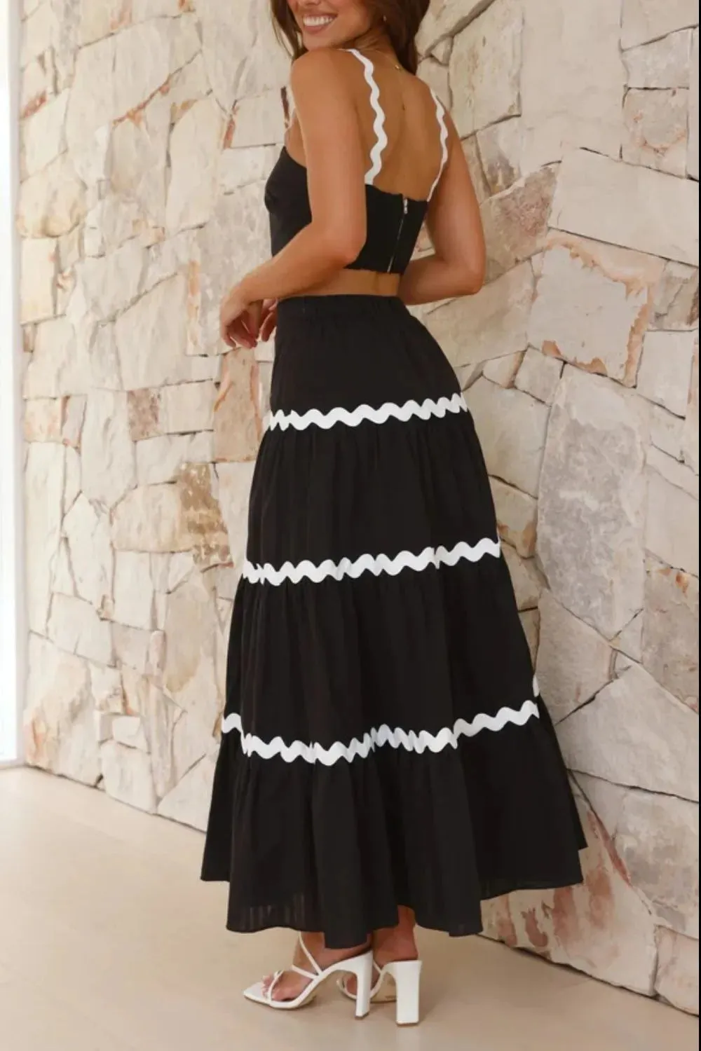 Contrast Trim Cami and Maxi Skirt Set sold by Gigi Laurent product image thumbnail 4