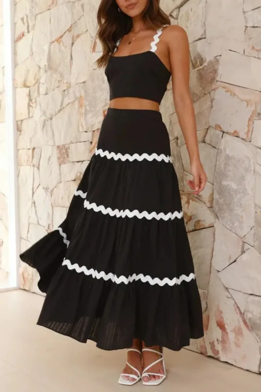 Contrast Trim Cami and Maxi Skirt Set sold by Gigi Laurent