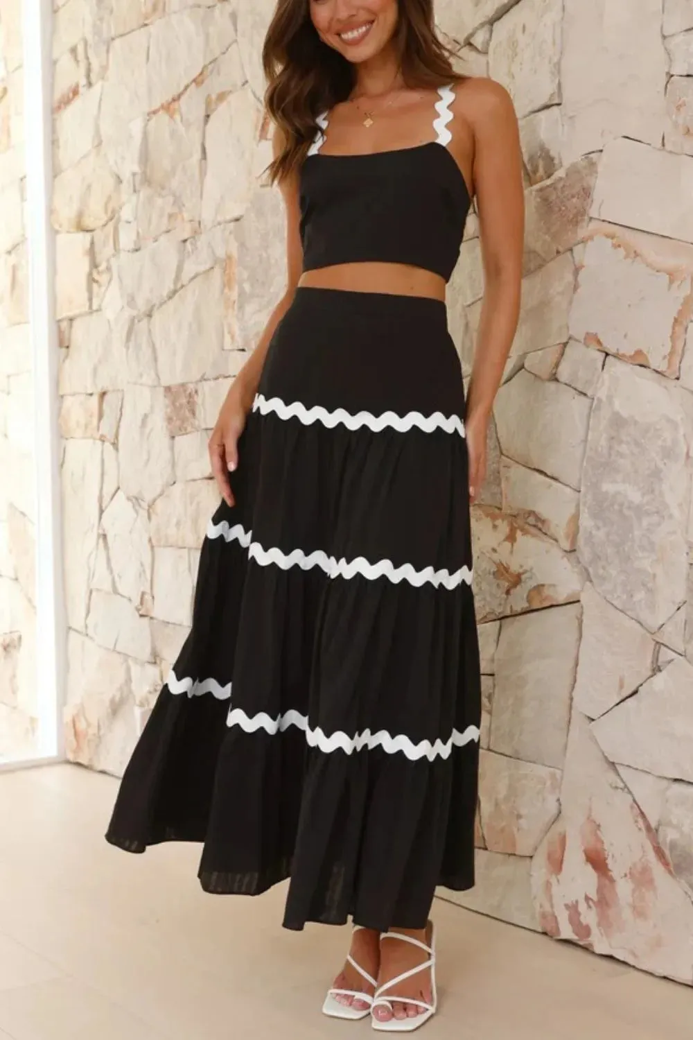 Contrast Trim Cami and Maxi Skirt Set sold by Gigi Laurent product image thumbnail 3