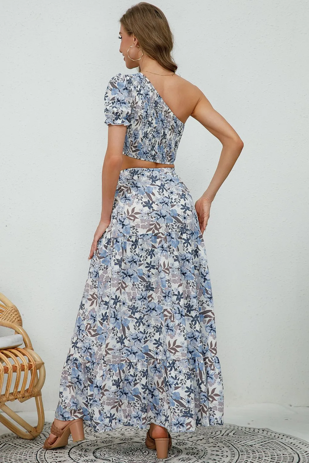 Printed Asymmetrical Cropped Top and Split Skirt Set sold by Gigi Laurent product image thumbnail 5