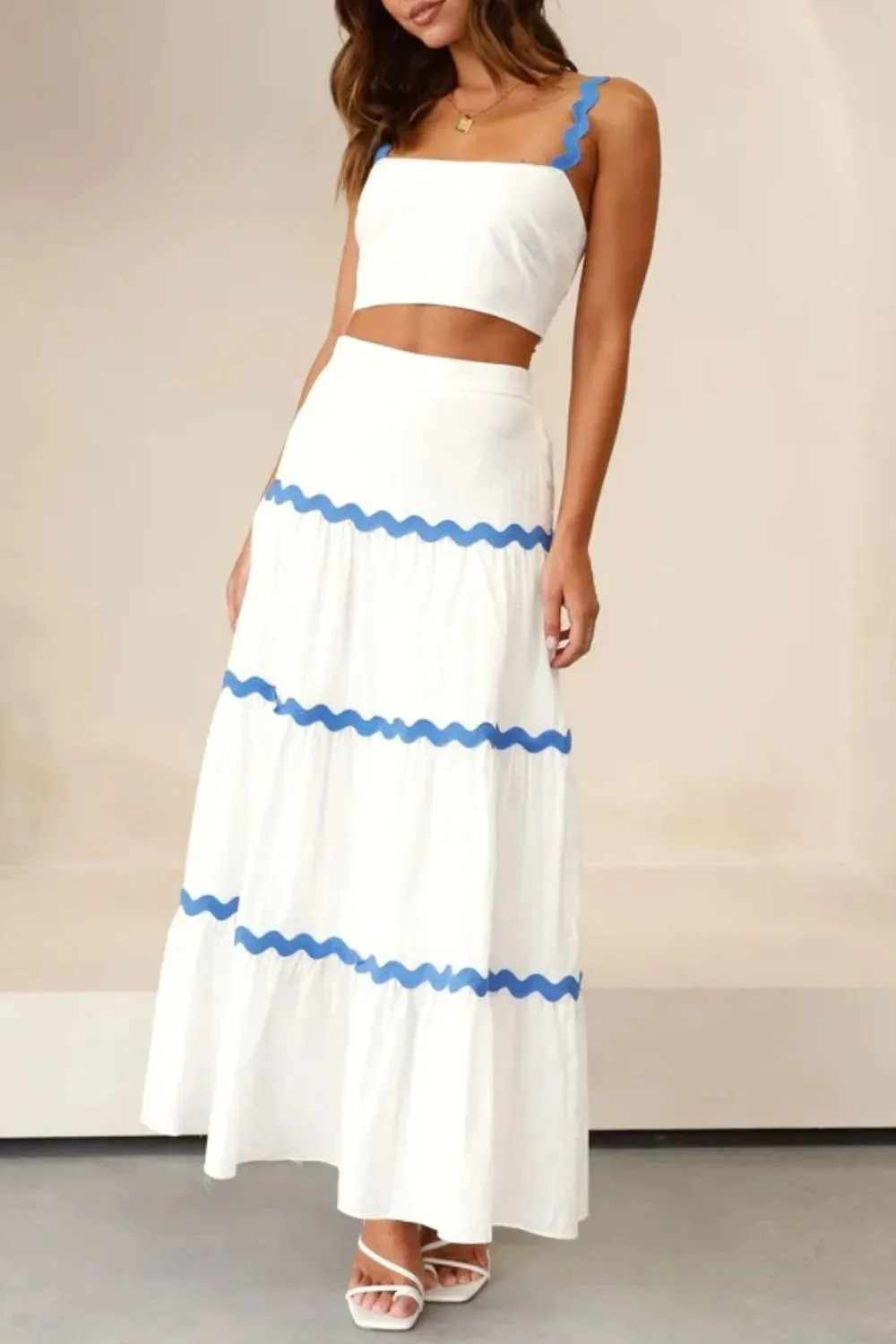 Contrast Trim Cami and Maxi Skirt Set sold by Gigi Laurent product image thumbnail 4