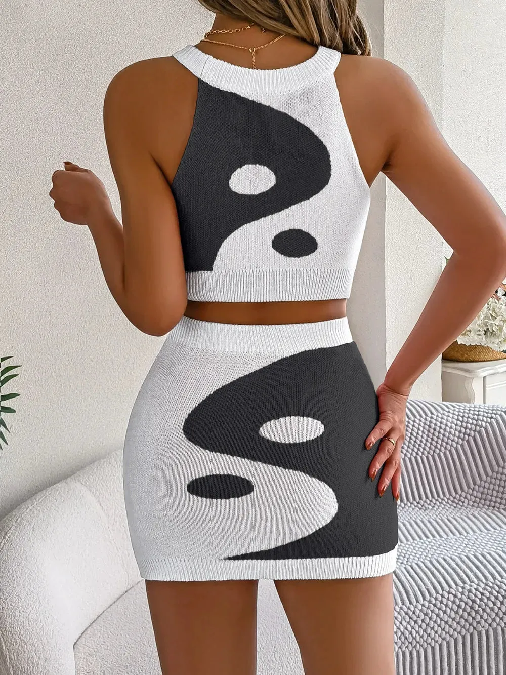 Round Neck Sleeveless Top and Skirt Knit Set sold by Gigi Laurent product image thumbnail 2