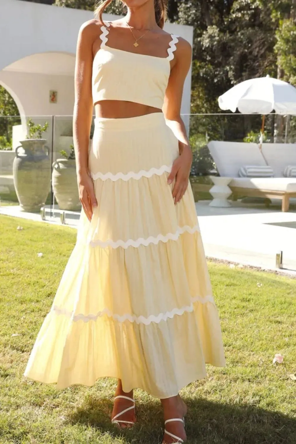 Contrast Trim Cami and Maxi Skirt Set sold by Gigi Laurent product image thumbnail 4