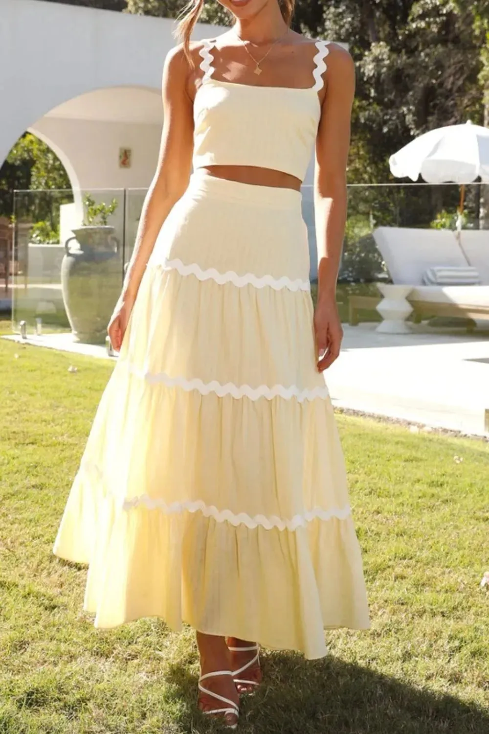 Contrast Trim Cami and Maxi Skirt Set sold by Gigi Laurent product image thumbnail 5