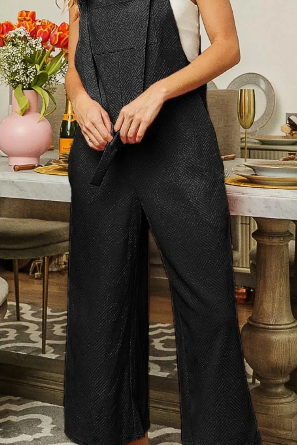 BiBi Textured Jacquard Jumpsuit with Side Pockets sold by Gigi Laurent product image thumbnail 2