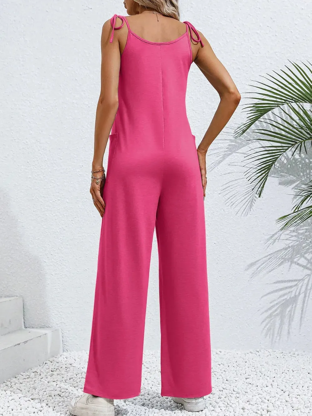 Scoop Neck Tie Shoulder Jumpsuit sold by Gigi Laurent product image thumbnail 2