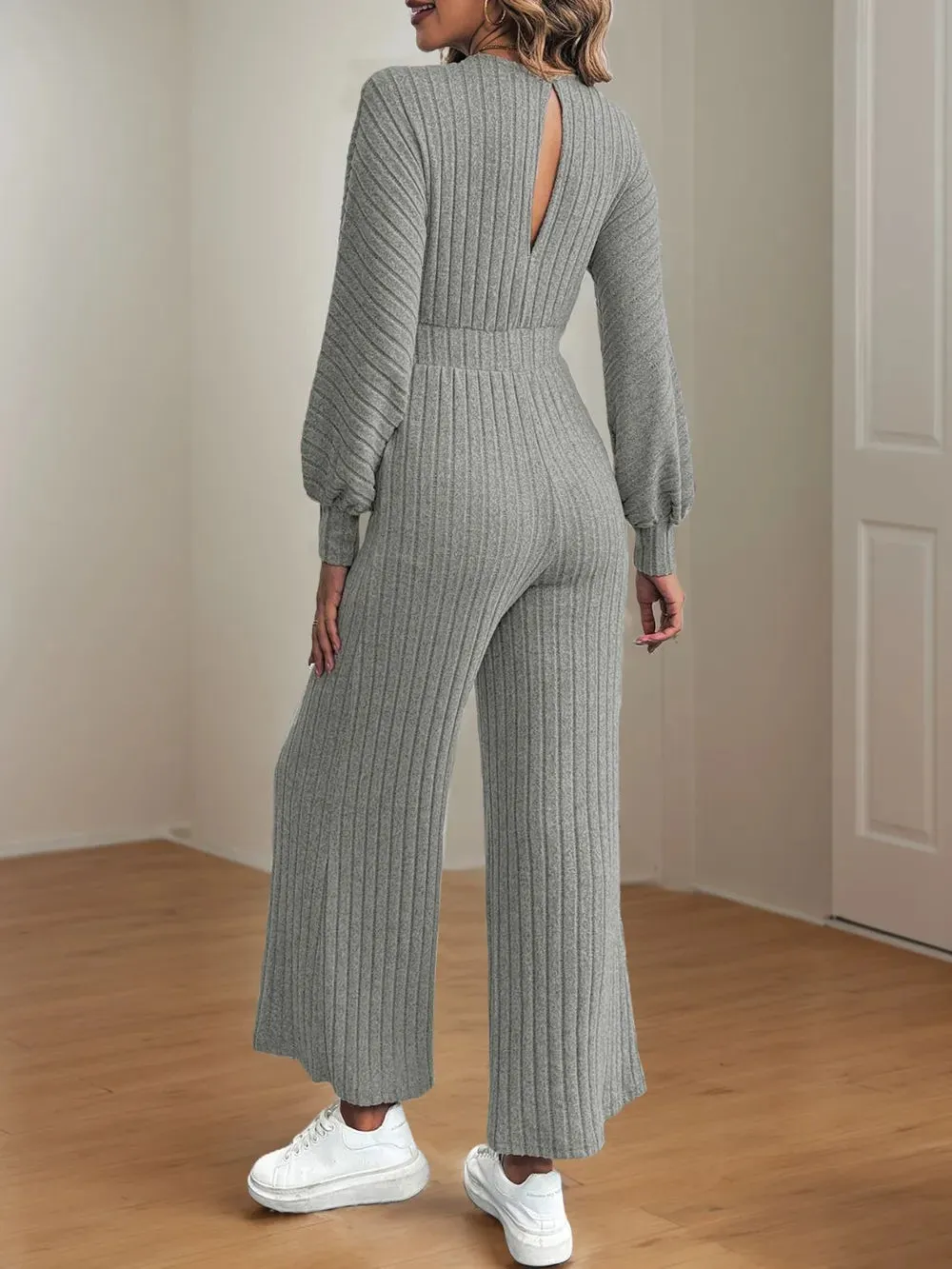 V-Neck Long Sleeve Wide Leg Jumpsuit sold by Gigi Laurent product image thumbnail 2