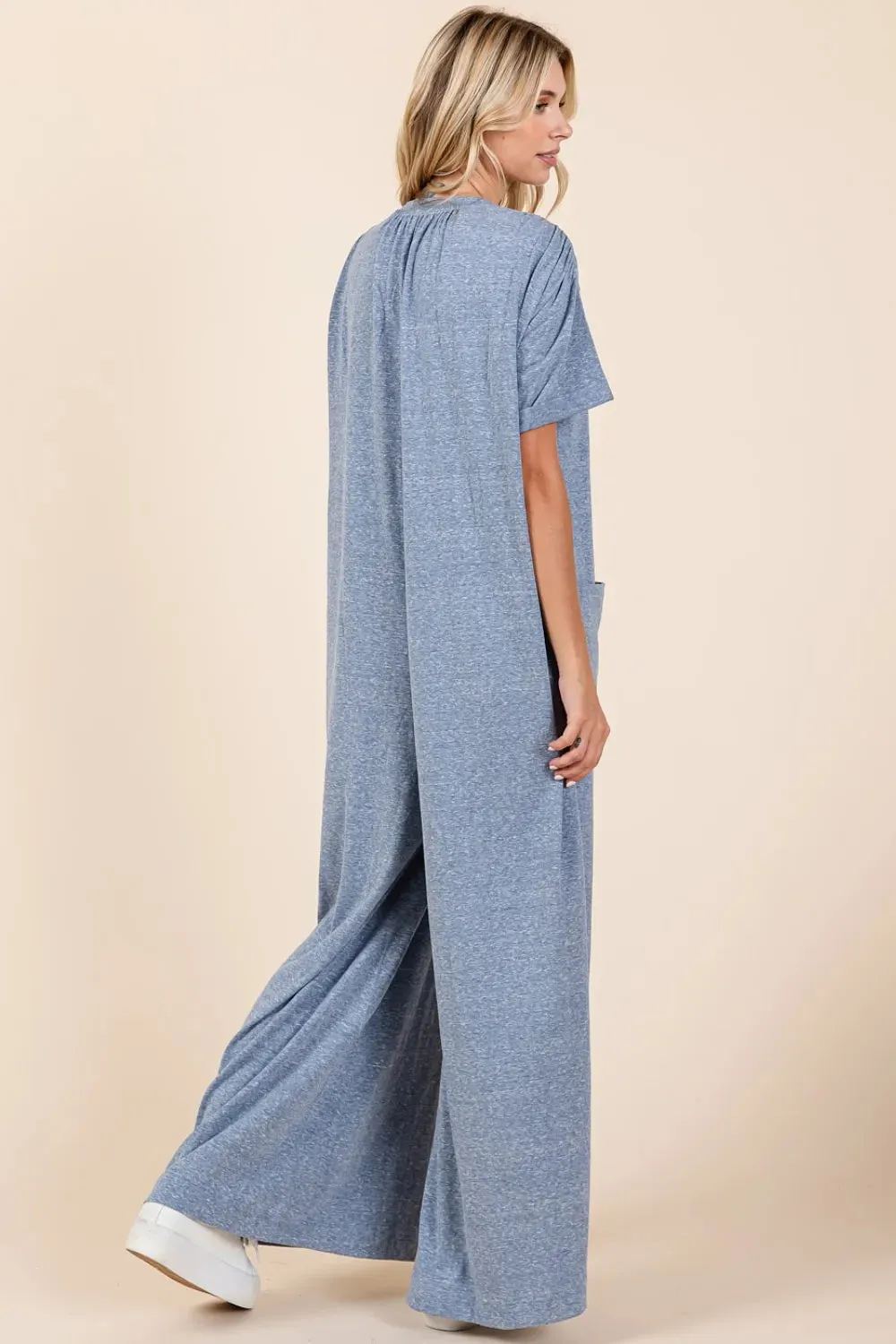 Mittoshop Button Detail Short Sleeve Wide Leg Jumpsuit sold by Gigi Laurent product image thumbnail 4