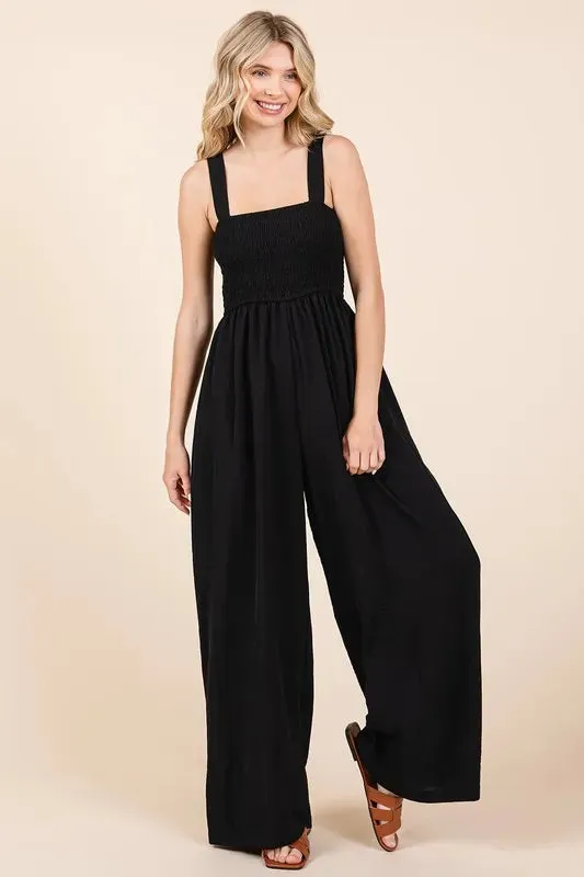 Mittoshop Smocked Wide Strap Wide Leg Overalls sold by Gigi Laurent product image thumbnail 3