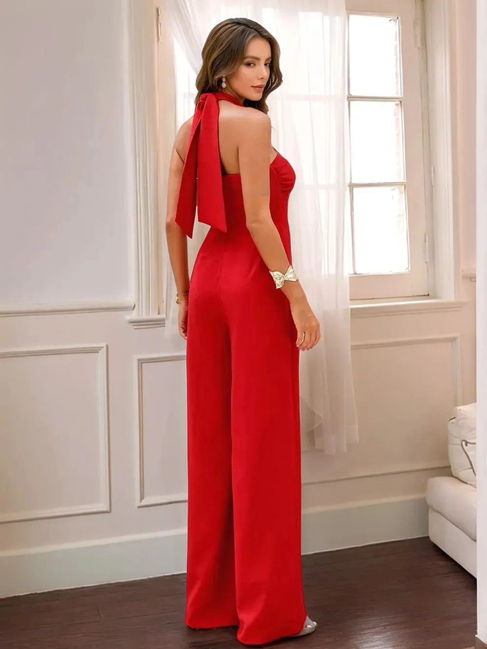 Halter Neck Wide Leg Jumpsuit sold by Gigi Laurent product image thumbnail 5
