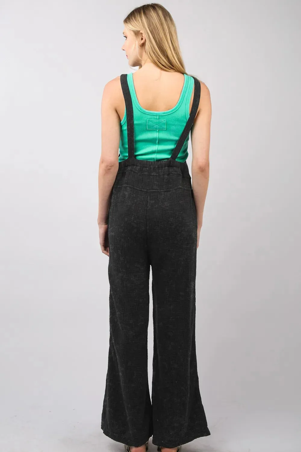 VERY J Texture Washed Wide Leg Overalls sold by Gigi Laurent product image thumbnail 2