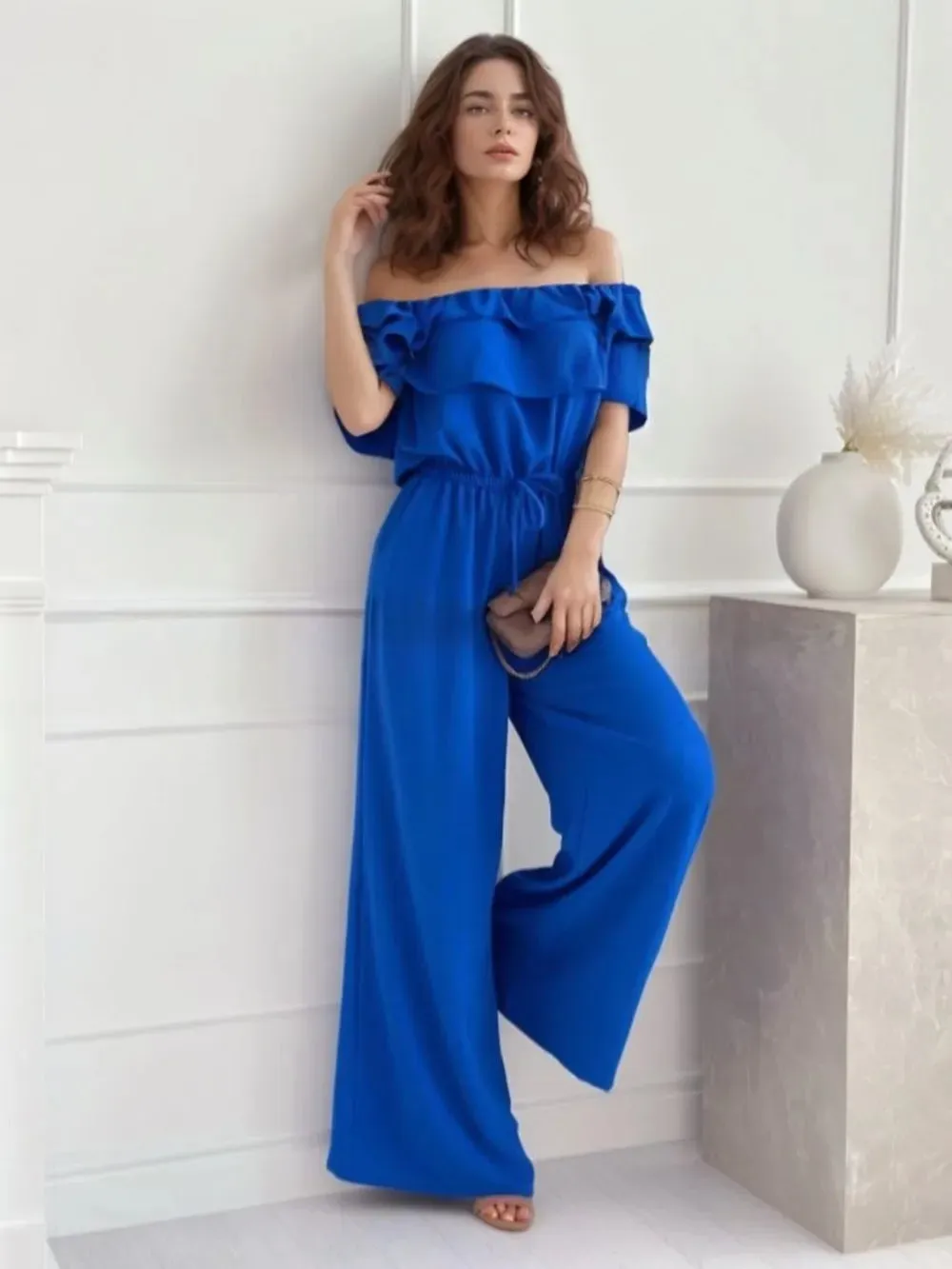 Ruffled Off-Shoulder Wide Leg Jumpsuit sold by Gigi Laurent product image thumbnail 5