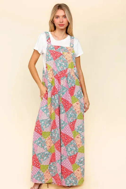 Haptics Full Size Printed Wide Leg Overalls with Side Pockets sold by Gigi Laurent product image thumbnail 5