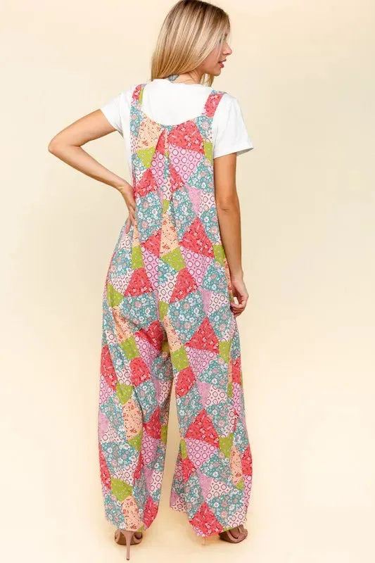 Haptics Full Size Printed Wide Leg Overalls with Side Pockets sold by Gigi Laurent product image thumbnail 2