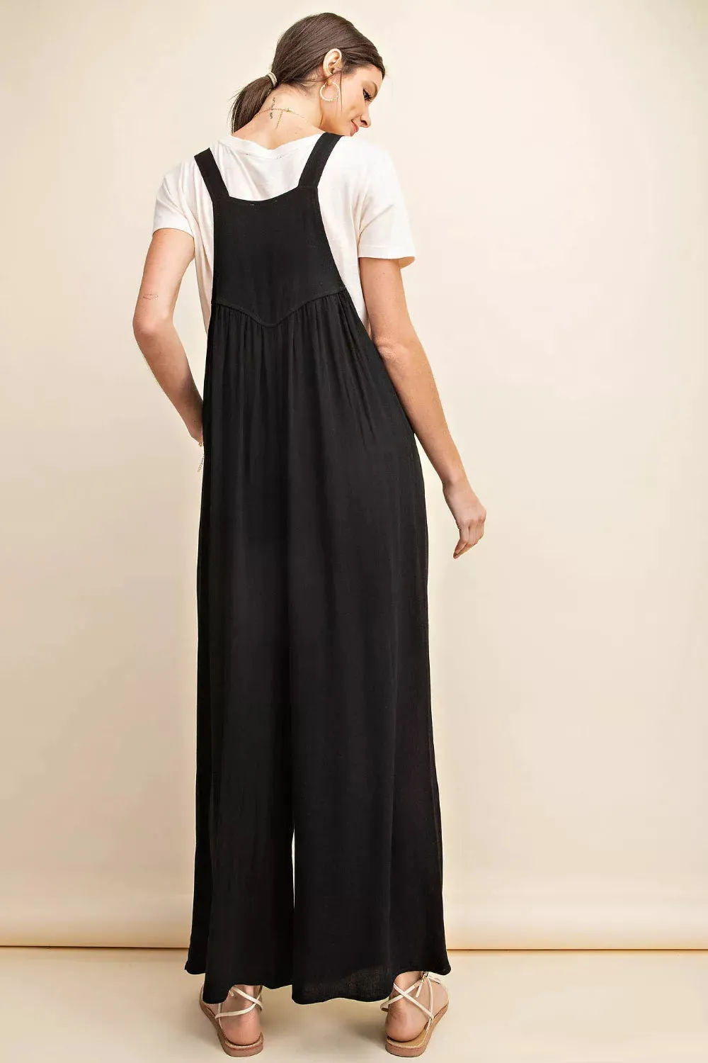 Kori America Full Size Sleeveless Ruched Wide Leg Overalls sold by Gigi Laurent product image thumbnail 4