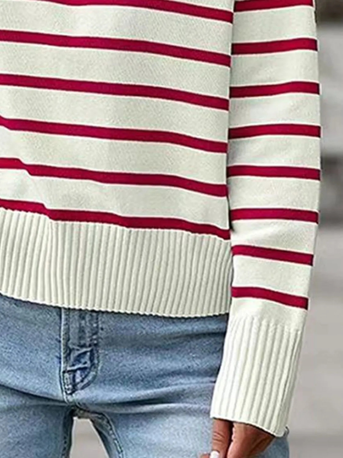 Striped Collared Neck Knit Top sold by Gigi Laurent product image thumbnail 3