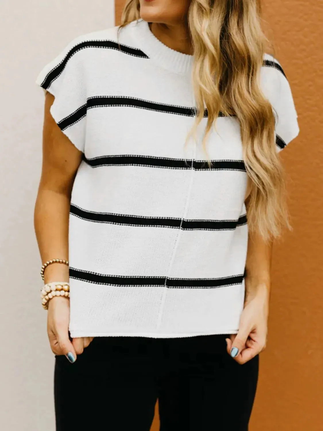 Striped Batwing Sleeve Knit Top sold by Gigi Laurent product image thumbnail 3