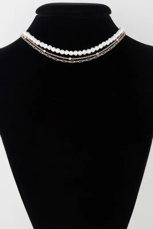 Triple Pearl Chain Necklace sold by Gigi Laurent