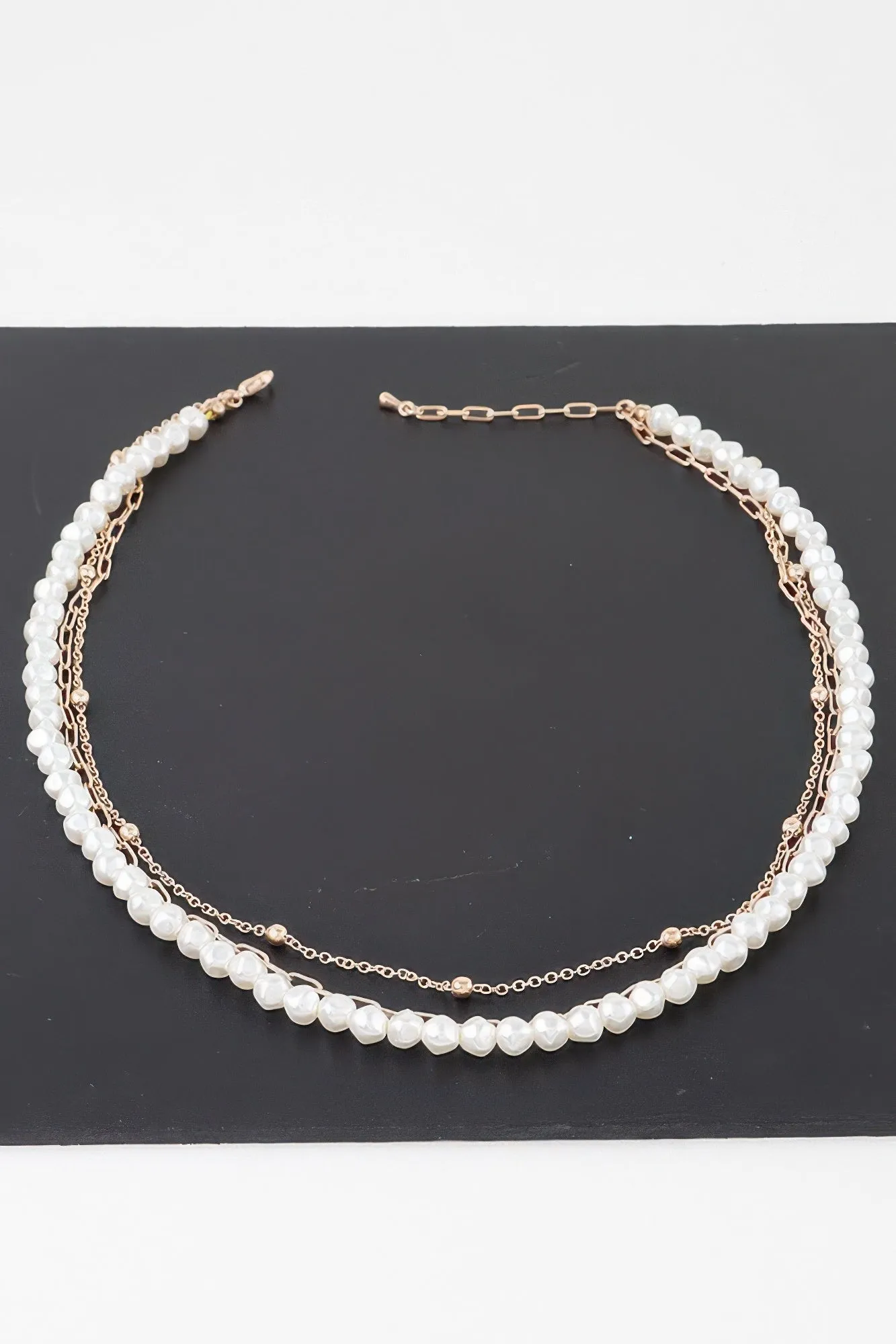 Triple Pearl Chain Necklace sold by Gigi Laurent product image thumbnail 2