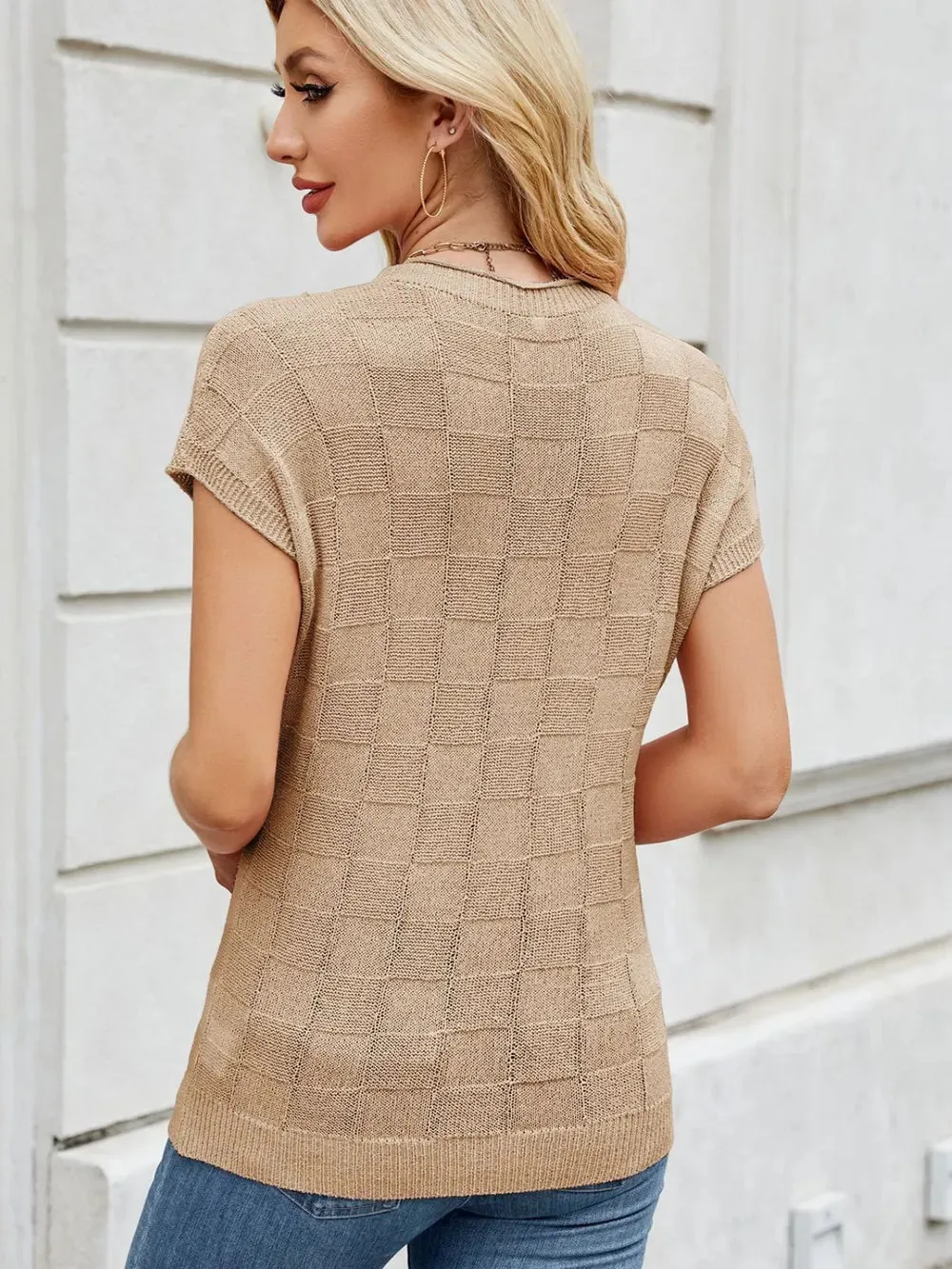 Round Neck Short Sleeve Knit Top sold by Gigi Laurent product image thumbnail 2