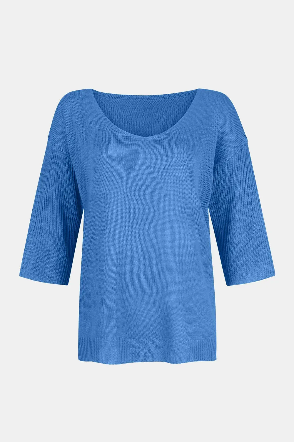 V-Neck Three-Quarter Sleeve Knit Top sold by Gigi Laurent product image thumbnail 2