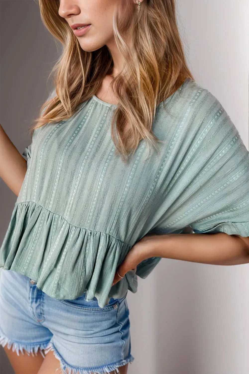 Peplum Round Neck Half Sleeve Blouse sold by Gigi Laurent product image thumbnail 3