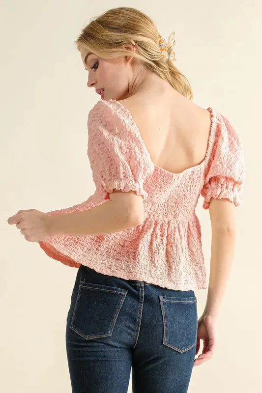 And The Why Lovely Textured and Smocked Top sold by Gigi Laurent product image thumbnail 3