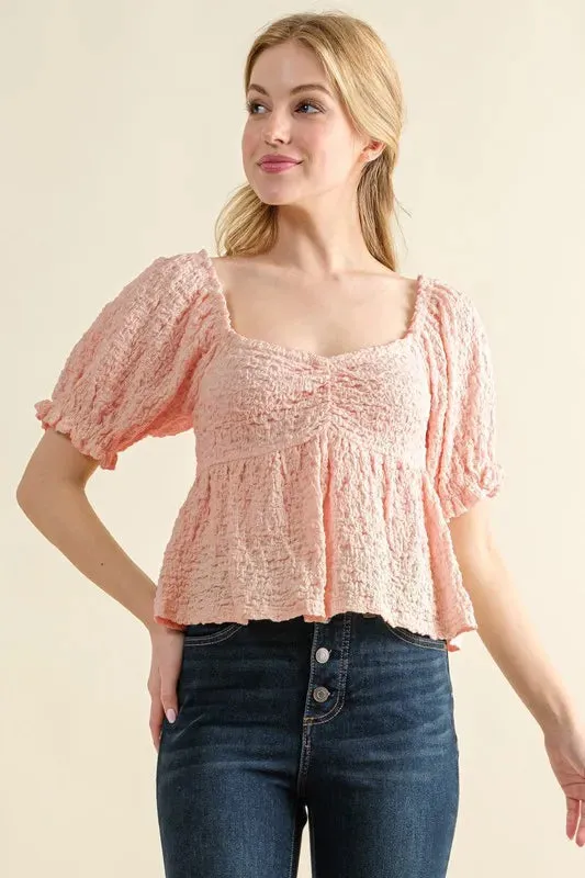 And The Why Lovely Textured and Smocked Top sold by Gigi Laurent product image thumbnail 4