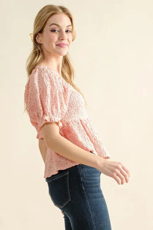 And The Why Lovely Textured and Smocked Top sold by Gigi Laurent product image thumbnail 2