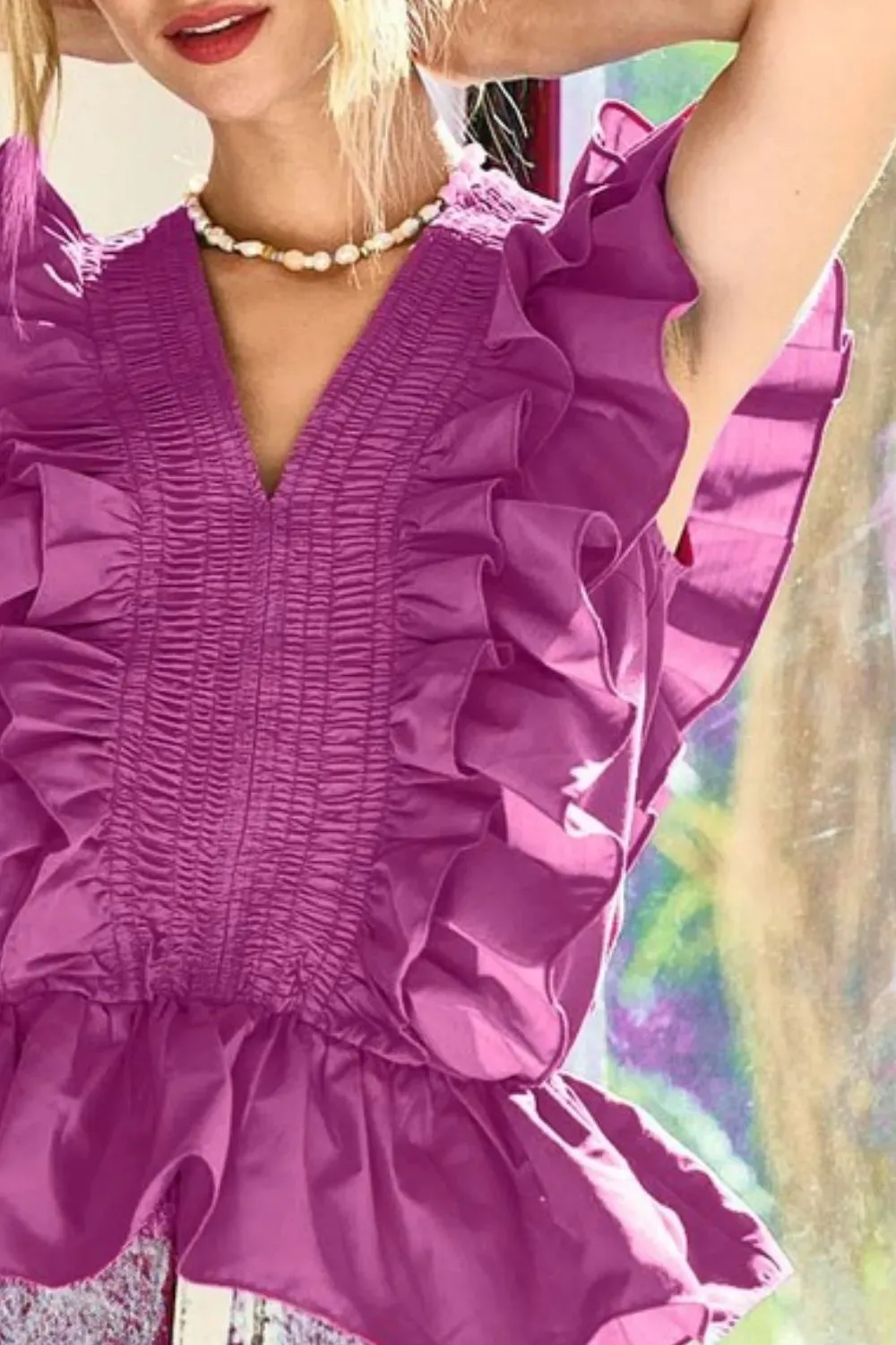 BiBi Woven Ruffled Top sold by Gigi Laurent product image thumbnail 3