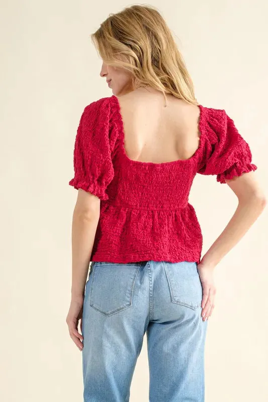 And The Why Lovely Textured and Smocked Top sold by Gigi Laurent product image thumbnail 3