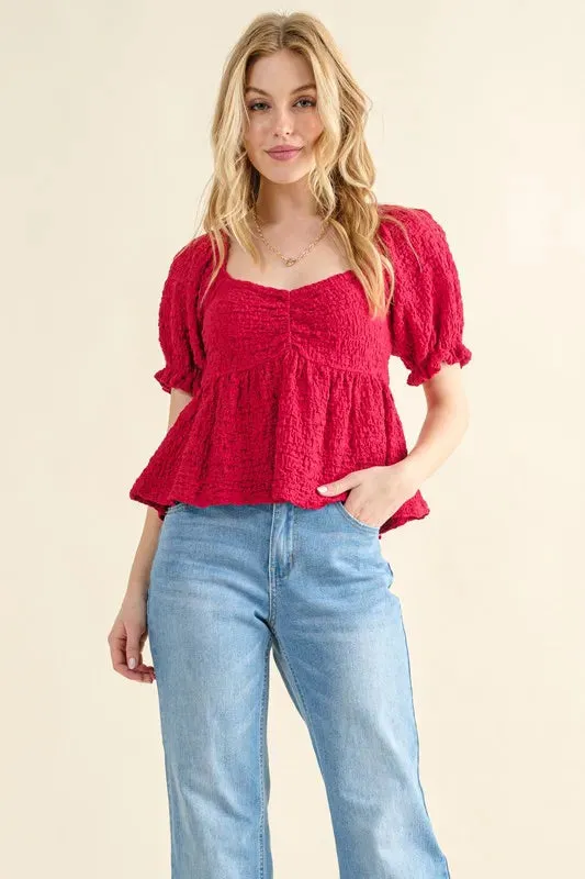 And The Why Lovely Textured and Smocked Top sold by Gigi Laurent product image thumbnail 4
