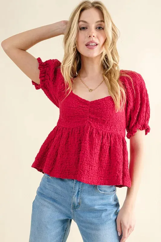 And The Why Lovely Textured and Smocked Top sold by Gigi Laurent product image thumbnail 5