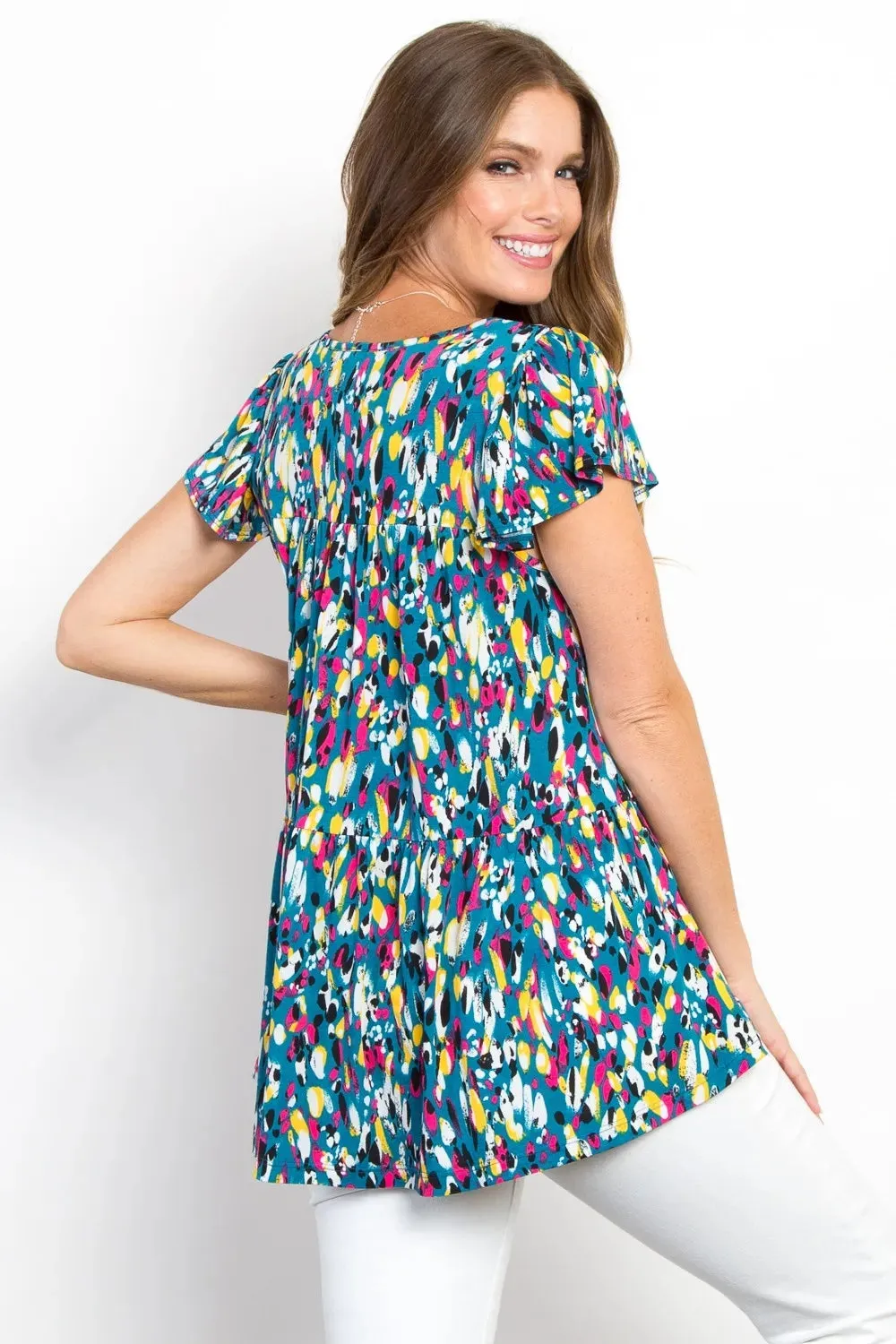 Be Stage Printed Ruffle Sleeve Top sold by Gigi Laurent product image thumbnail 2