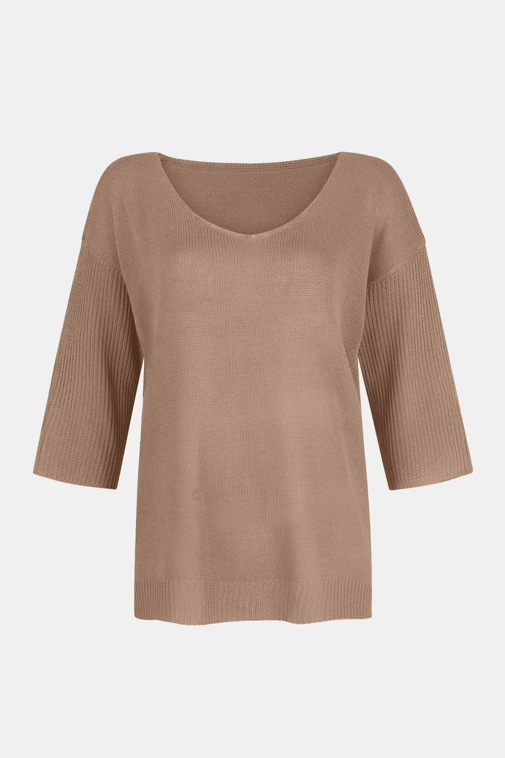 V-Neck Three-Quarter Sleeve Knit Top sold by Gigi Laurent product image thumbnail 5
