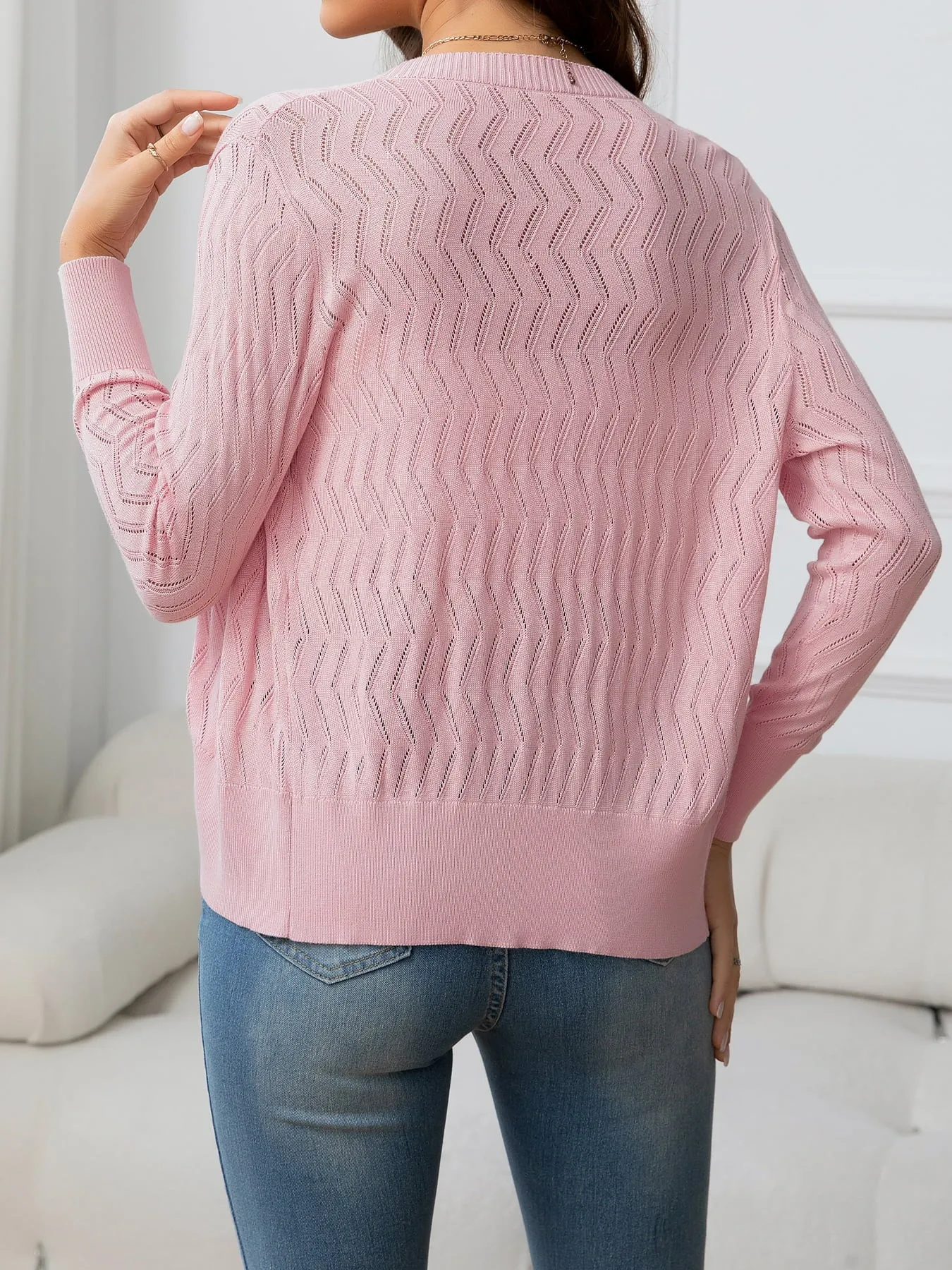 V-Neck Long Sleeve Buttoned Knit Top sold by Gigi Laurent product image thumbnail 2