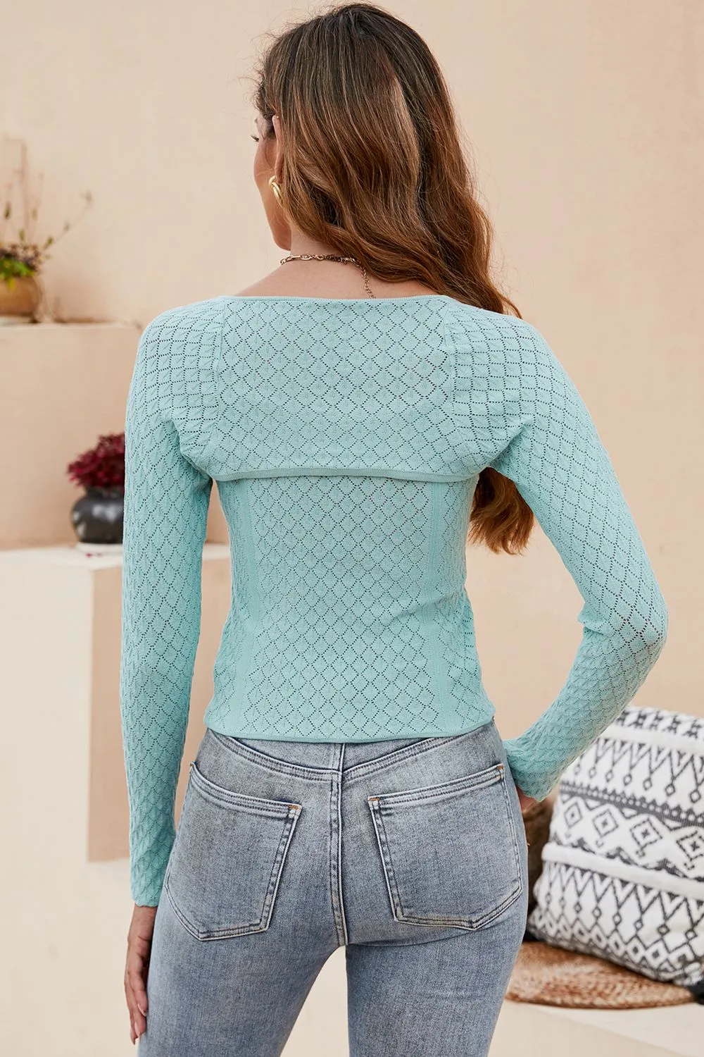 Scoop Neck Long Sleeve Knit Top sold by Gigi Laurent product image thumbnail 2