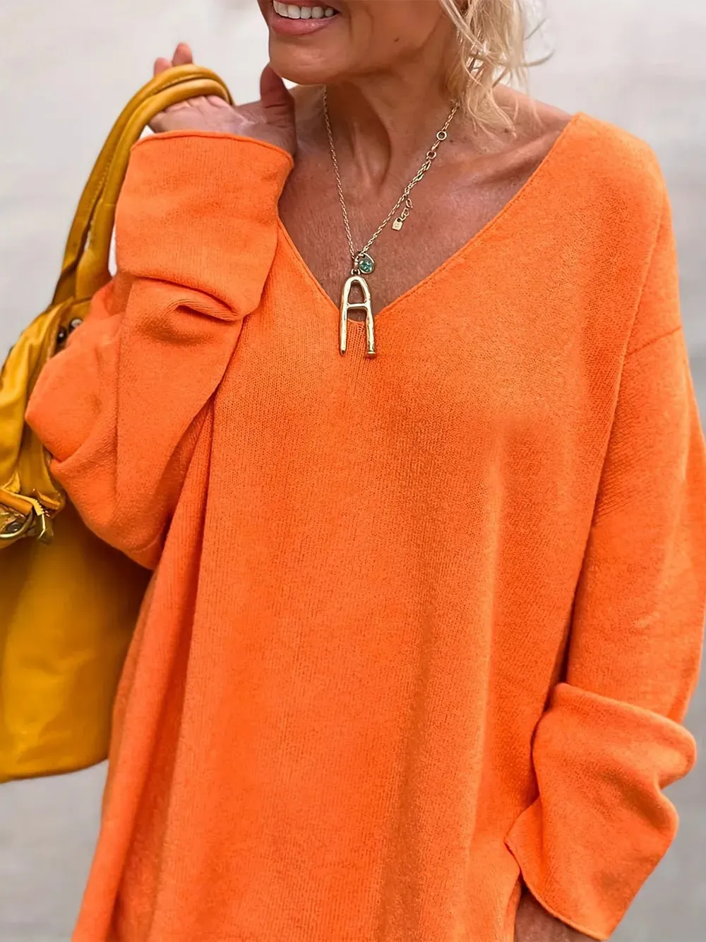 V-Neck Long Sleeve Knit Top sold by Gigi Laurent product image thumbnail 3