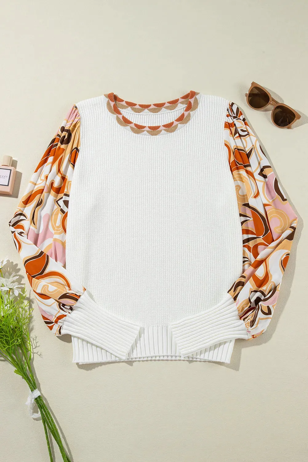 Round Neck Lantern Sleeve Knit Top sold by Gigi Laurent product image thumbnail 2