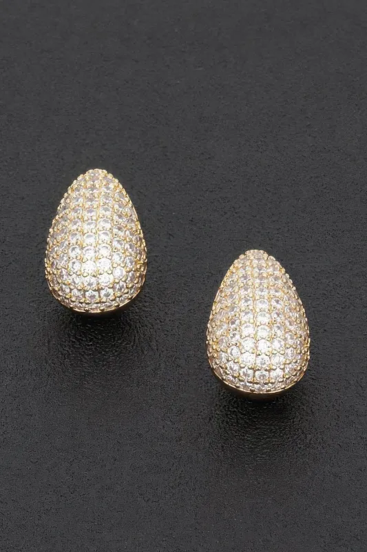 Rhinestone Metal Tear Drop Earring sold by Gigi Laurent