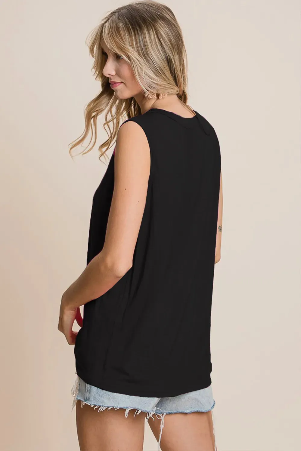 BiBi Cutout Round Neck Sleeveless Top sold by Gigi Laurent product image thumbnail 2