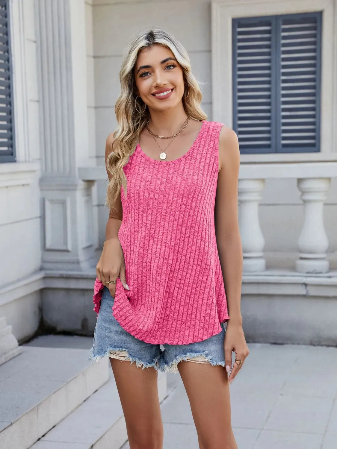 Ribbed Round Neck Tank sold by Gigi Laurent product image thumbnail 3